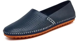Men's Leather Loafer Flats Lightweight Casual Slip On Shoes for Walking Driving Dress