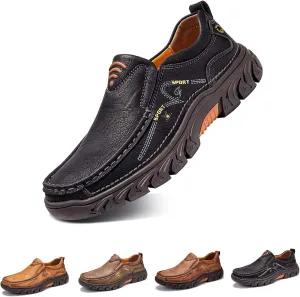 Mens Slip on Loafer Leather Casual Oxford Shoes Hand Stitching Comfort Anti Slip Moccasins Walking Shoes, Business Work Office Dress Shoes Outdoor Summer Driving Boat Round Toe Penny Shoe Wide Fit