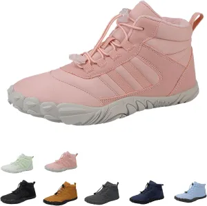 Men's Women's Winter Barefoot Hiking Boots, Slip On Warm Zero Drop Snow Boot, Wide Toe Box Ankle Booties, Minimalist Waterproof Shoes