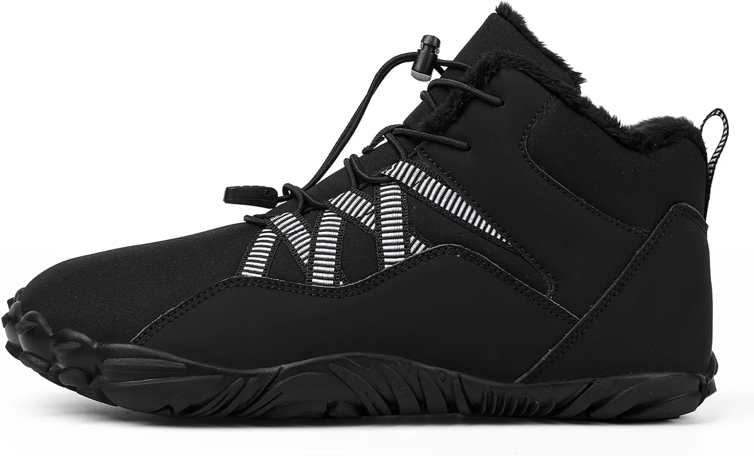 Men's Women's Winter Barefoot Hiking Boots, Slip On Warm Zero Drop Snow Boot, Wide Toe Box Ankle boots, Minimalist Waterproof Shoes, Five Finger Sneakers Hike Shoes for Hiking Walking Outdoor Unisex