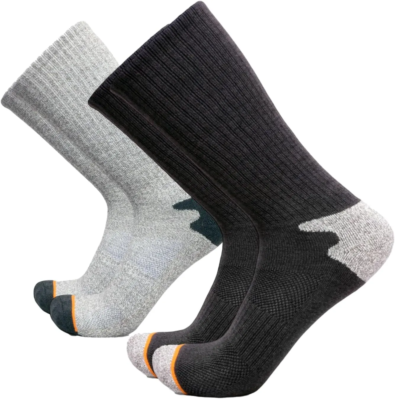 Michael Ellis BIG Work Boot & Hiking Socks Grey 2-Pack - EXTRA Wide (Men's Size 16-22)