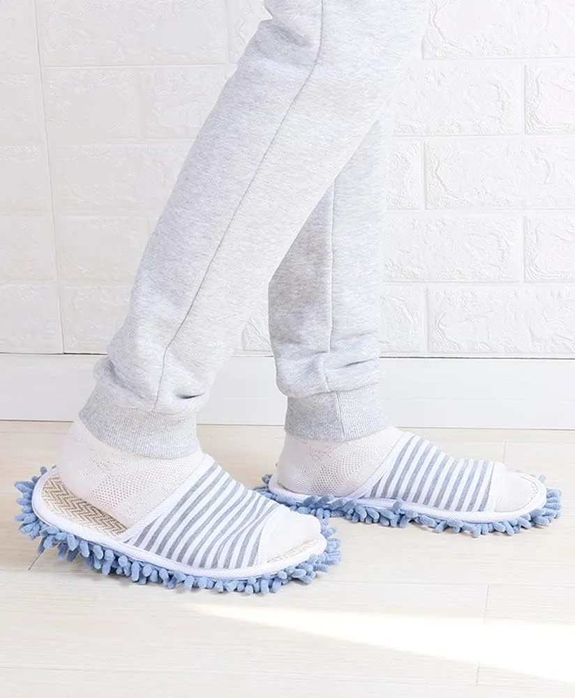 Microfiber Slippers Floor Cleaning Mop House Dust Detachable Mopping Shoes Cleaning Tool Unisex Open Toe
