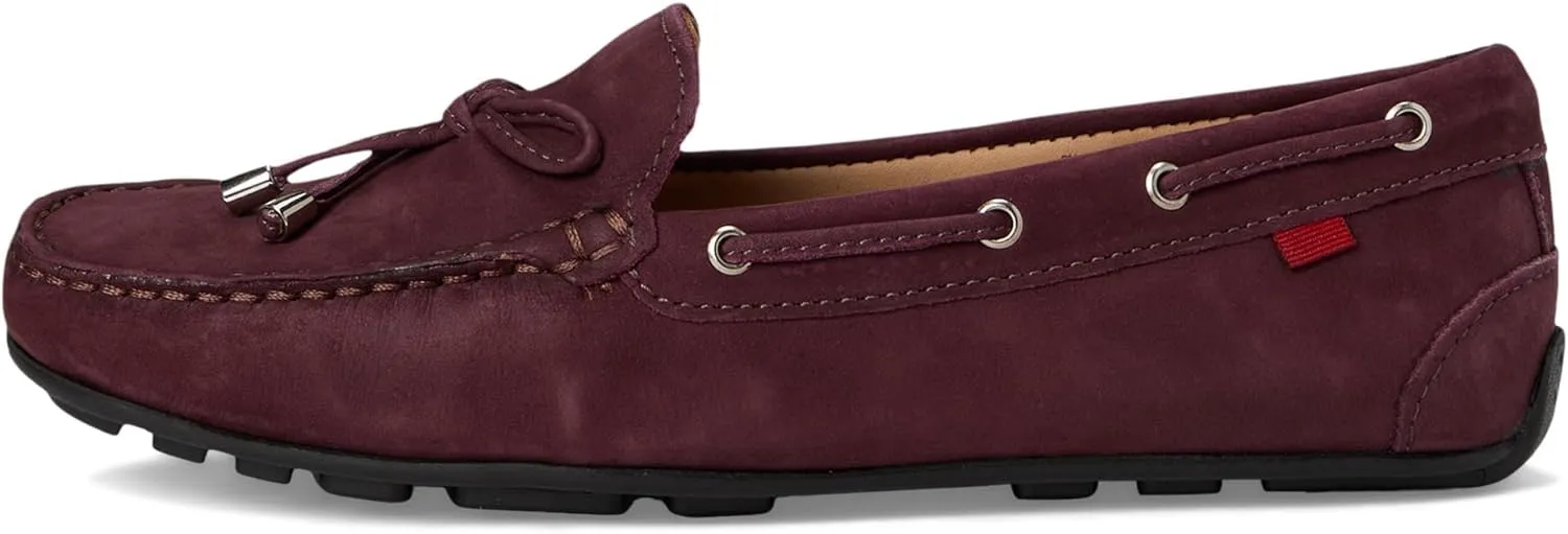 MJNY Womens Casual Comfortable Genuine Leather Lightweight Driving Moccasins Classic Fashion Tiebow Slip On Ladies Driving Loafer Flat Shoes