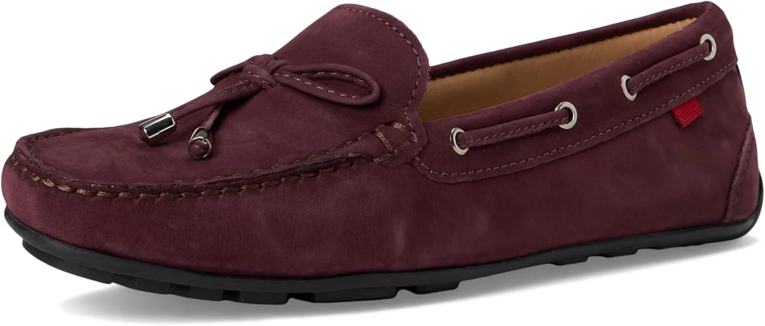 MJNY Womens Casual Comfortable Genuine Leather Lightweight Driving Moccasins Classic Fashion Tiebow Slip On Ladies Driving Loafer Flat Shoes