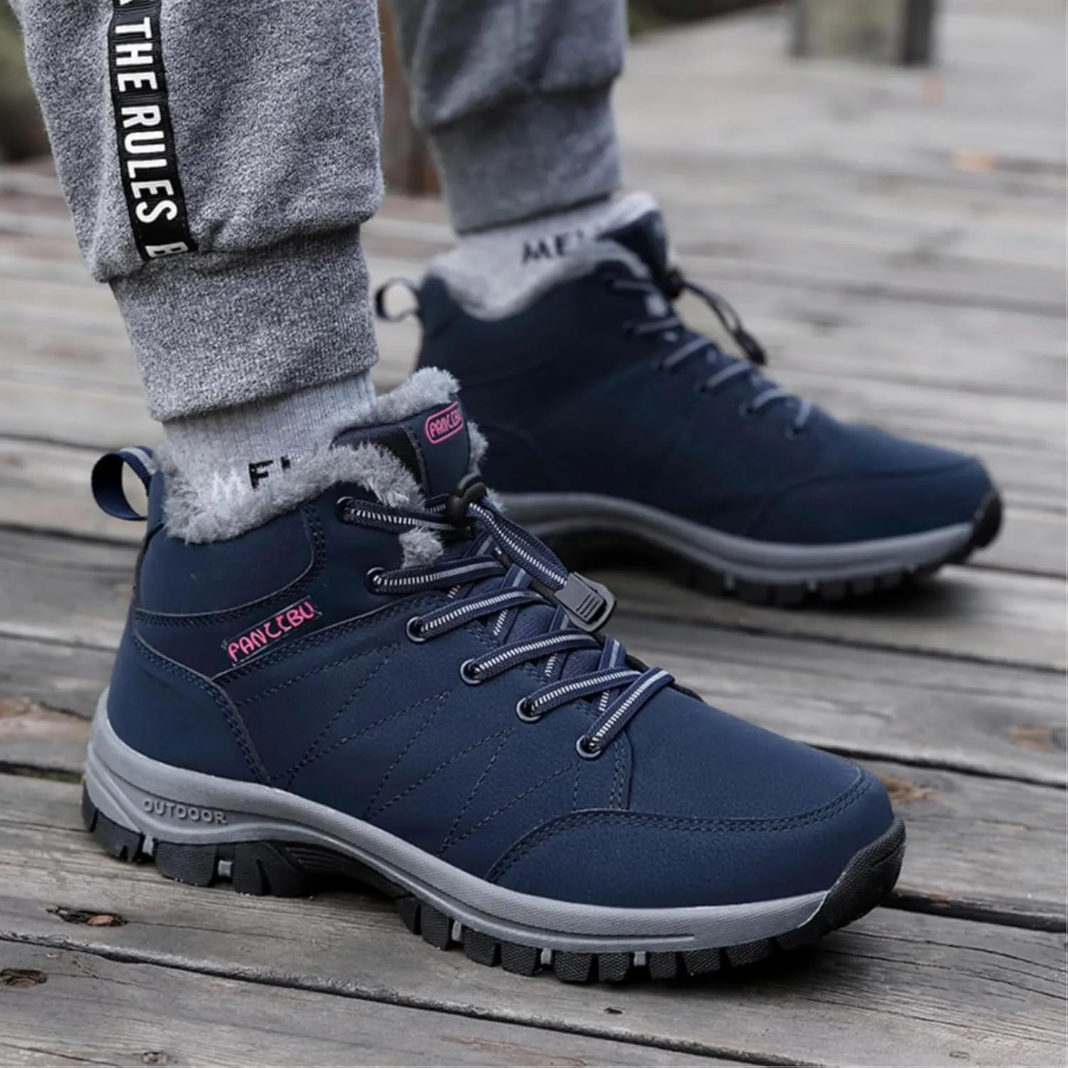 Moodeng Women's Winter Snow Boots Outdoor Hiking Boots Warm Waterproof Ankle Booties for Walking and Anti-Slip