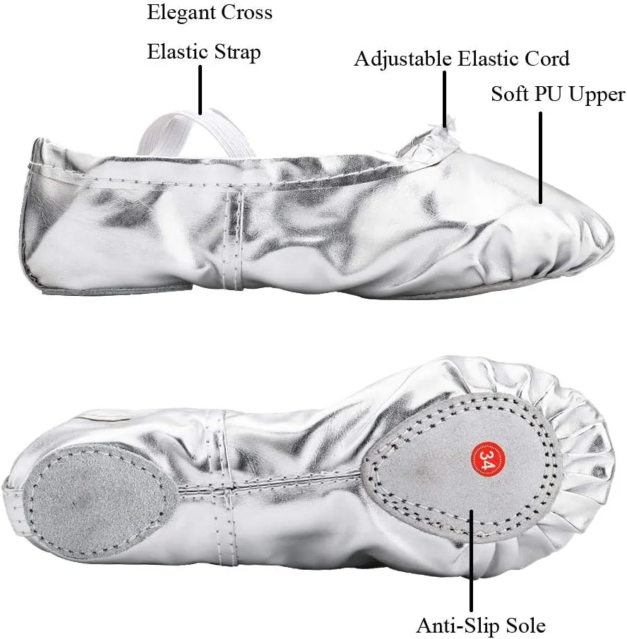 MSMAX Ballet Shoes for Girls Toddler Boys Split Sole Dance Slipper for Toddler/Little Kid/Big Kid