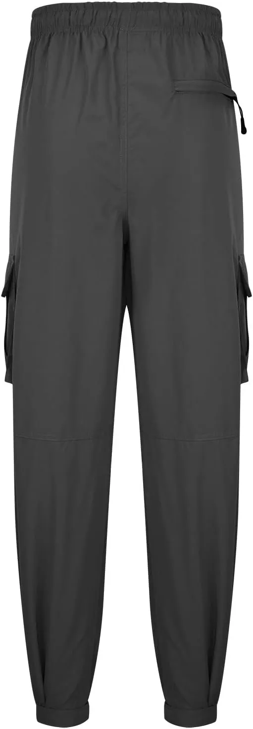 Muscularfit Cotton Pants for Men 2024 Fall Fashion Stretch Waist Multi Pockets Cargo Pants Causal Solid Athletic Sweatpants