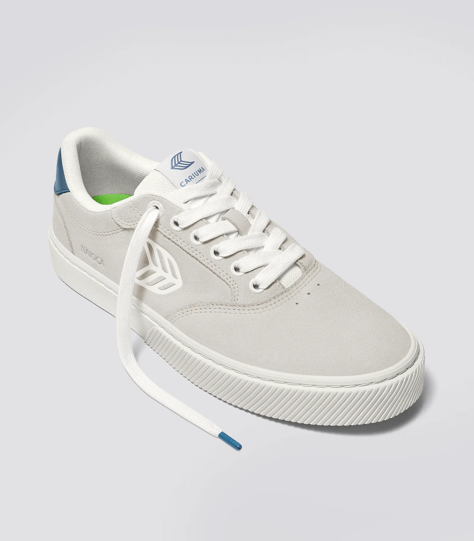 NAIOCA Smoke White Suede Off-White Logo Washed Blue Sneaker