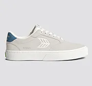 NAIOCA Smoke White Suede Off-White Logo Washed Blue Sneaker