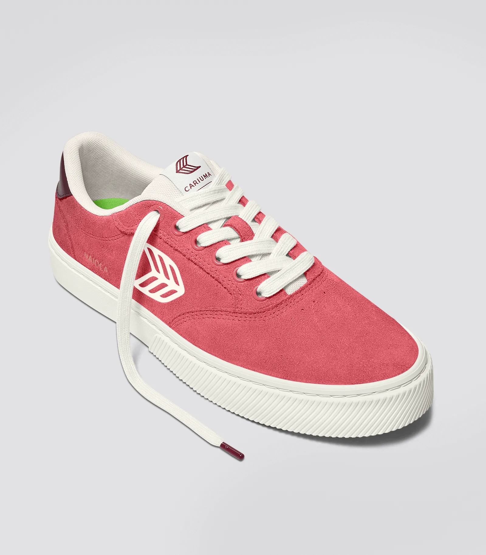 NAIOCA Watermelon Suede Ivory Logo Ruby Wine Sneaker