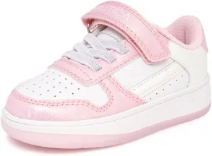 Nautica Kids Girls Sneakers with Adjustable Strap and Bungee Straps | Comfortable Casual Shoes (Toddler/Little Kid)