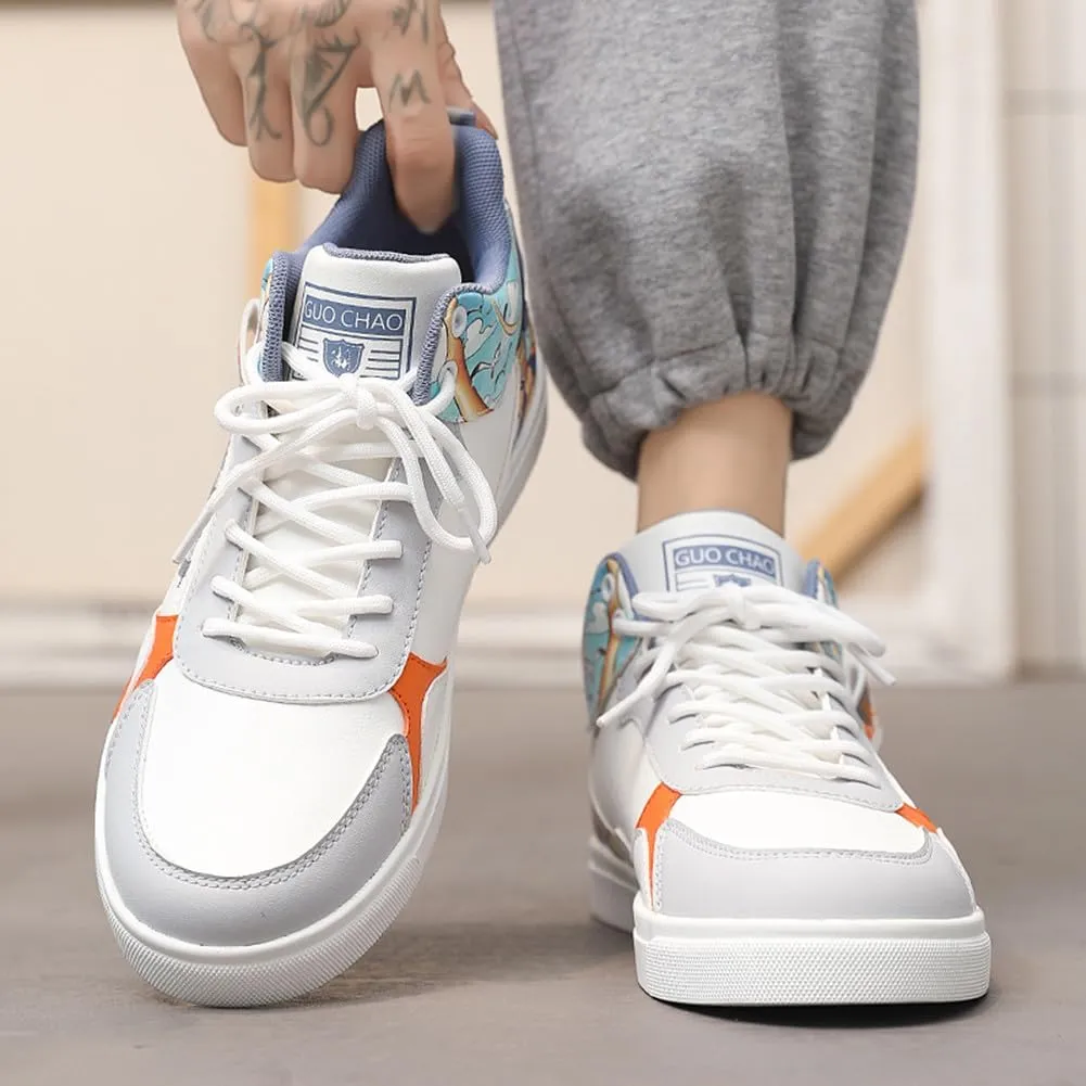 NCNDB Men's Leather Skateboard Walking Shoes Fashion Anime Casual Sneaker