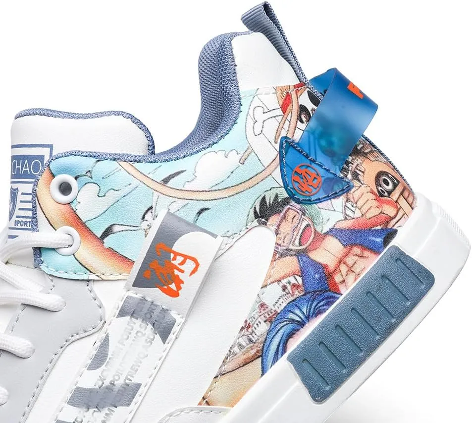 NCNDB Men's Leather Skateboard Walking Shoes Fashion Anime Casual Sneaker