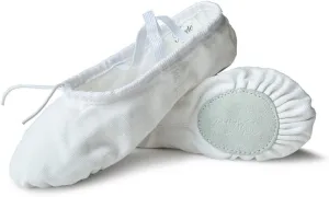 Nexete Women Canvas Ballet Dance Shoes Yoga Gymnastics Leather Split-Sole Slipper Flate Shoes for Women