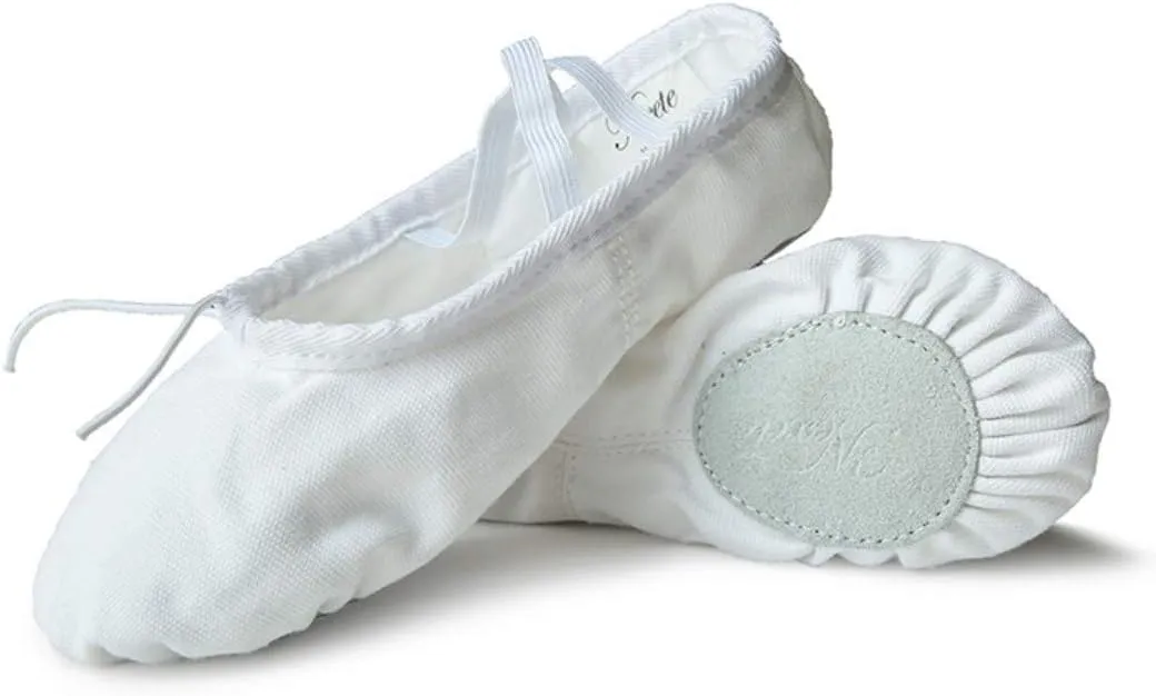 Nexete Women Canvas Ballet Dance Shoes Yoga Gymnastics Leather Split-Sole Slipper Flate Shoes for Women