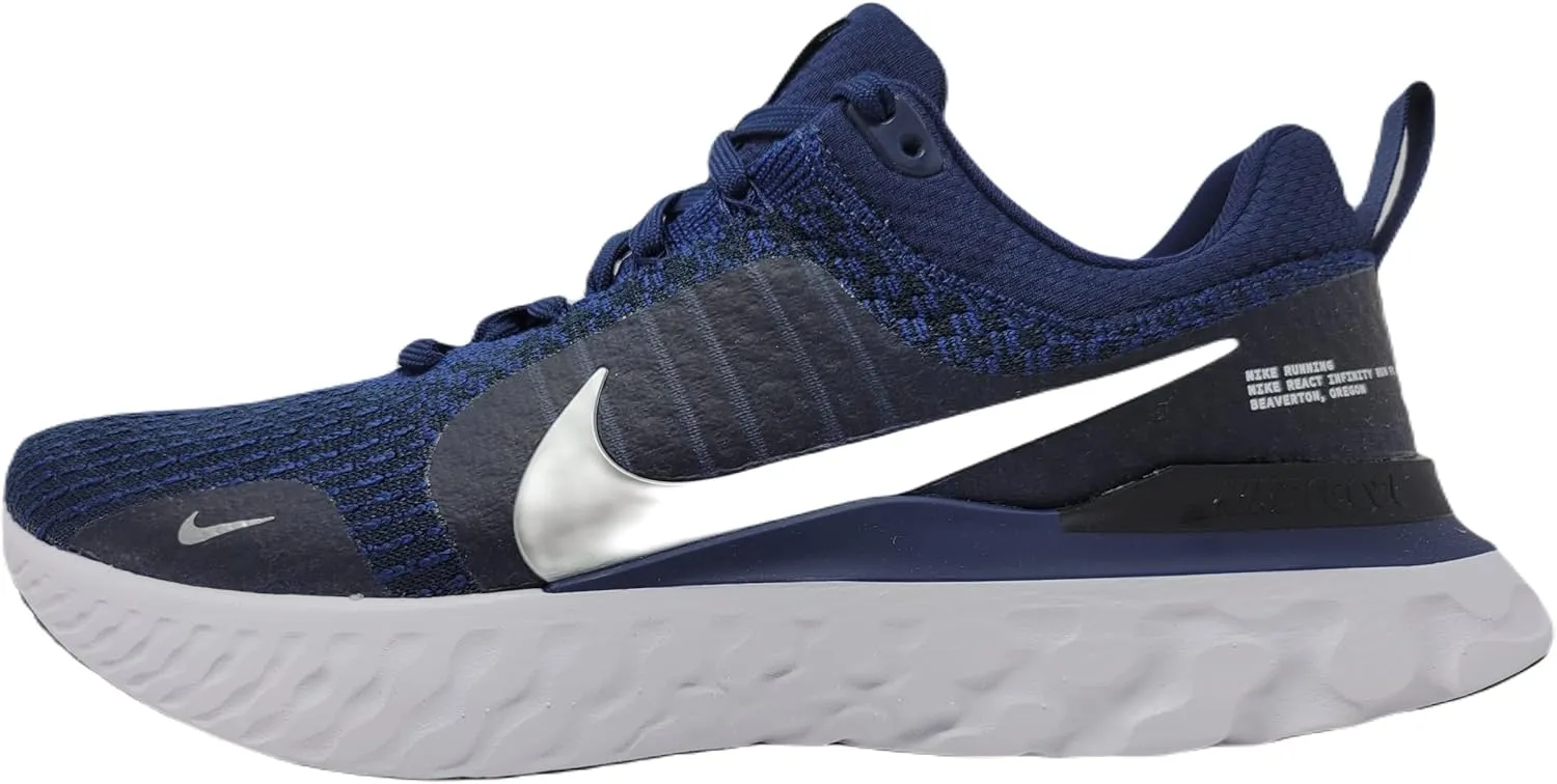 NIKE Men's Sneaker, College Navy Metallic Silver, 11