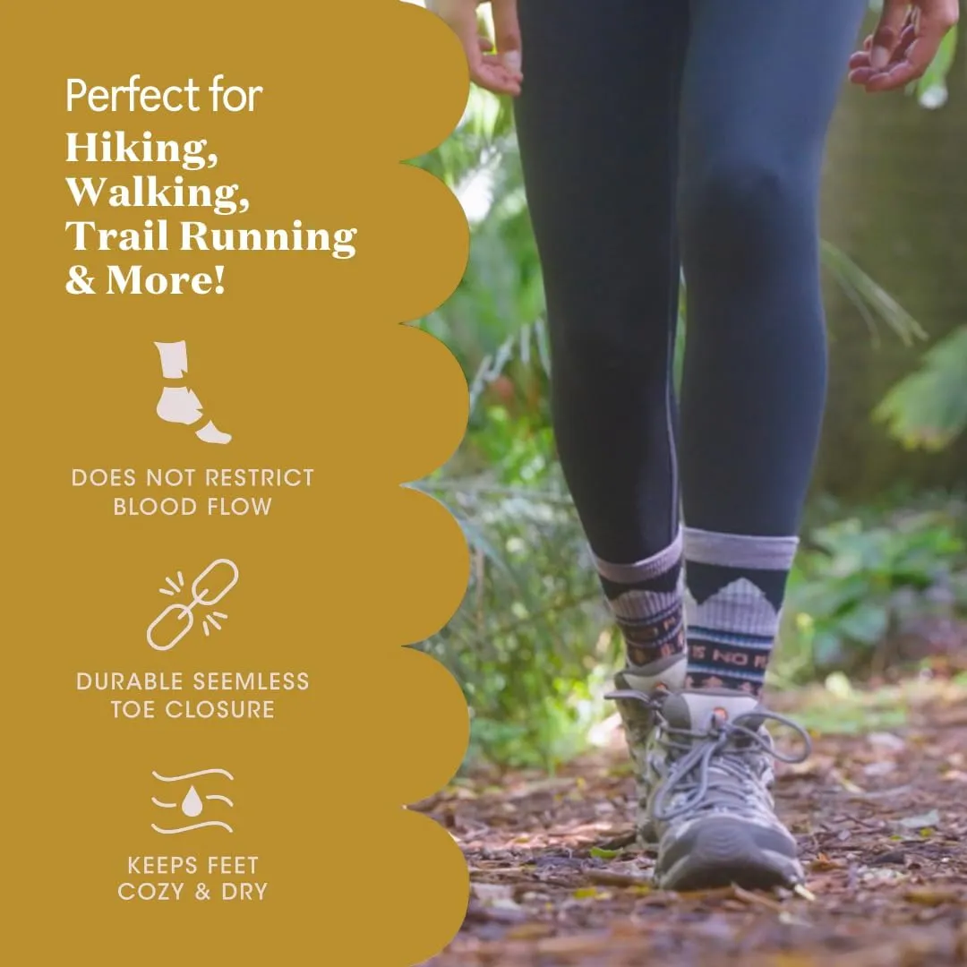 No Planet B Merino Wool Socks for Women, Ladies Hiking Crew Socks, Warm Moisture Wicking Soft Cushion Boot Sock