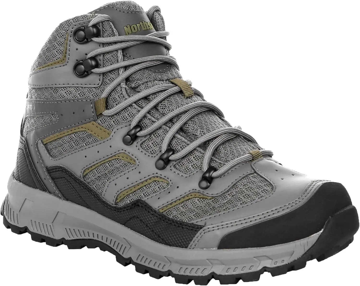 Northside Mens Croswell Mid Hiking Boots - Black/Olive, Size 11