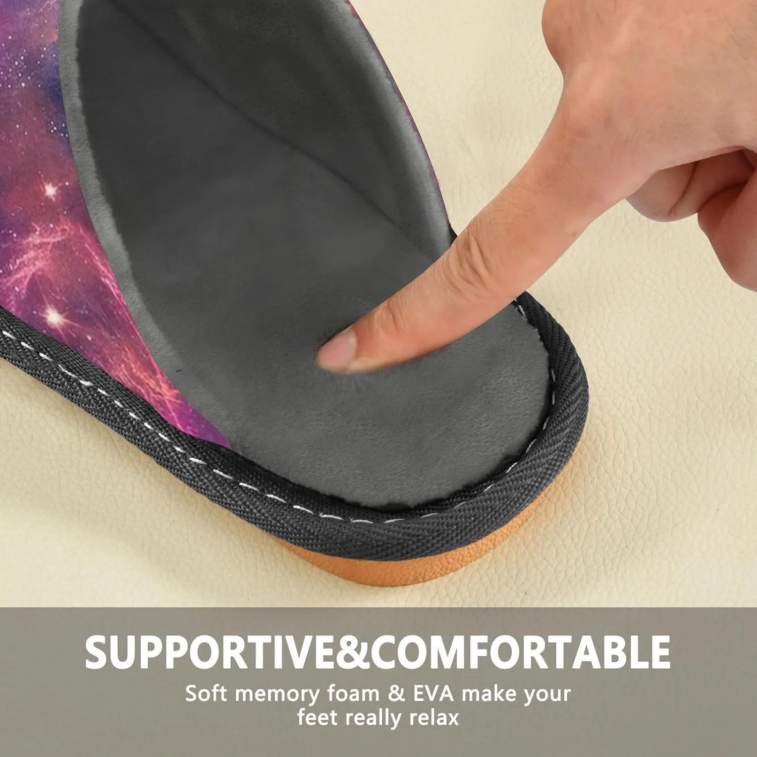 ODAWA Birthday Element Memory Foam House Shoes Slipper Woman, Cozy Washable Slip on House Shoes for Men