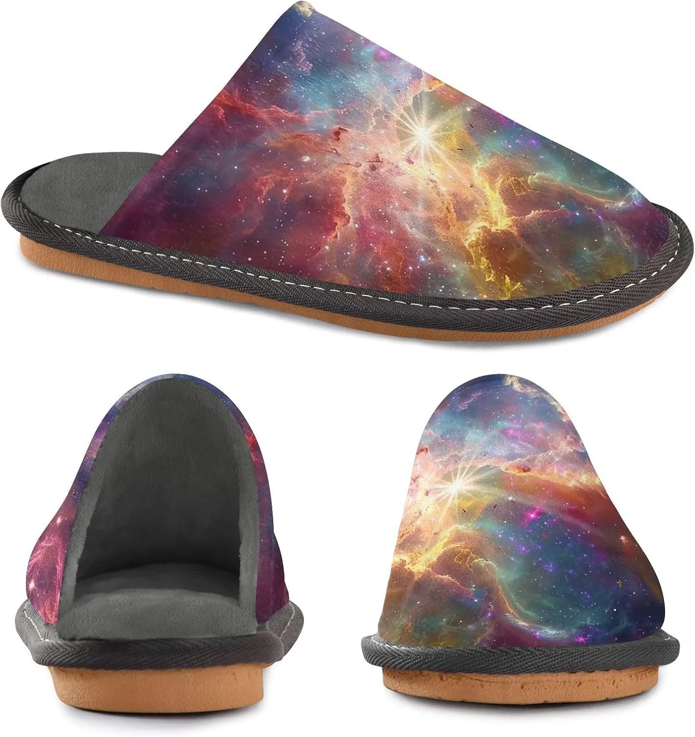 ODAWA Birthday Element Memory Foam House Shoes Slipper Woman, Cozy Washable Slip on House Shoes for Men