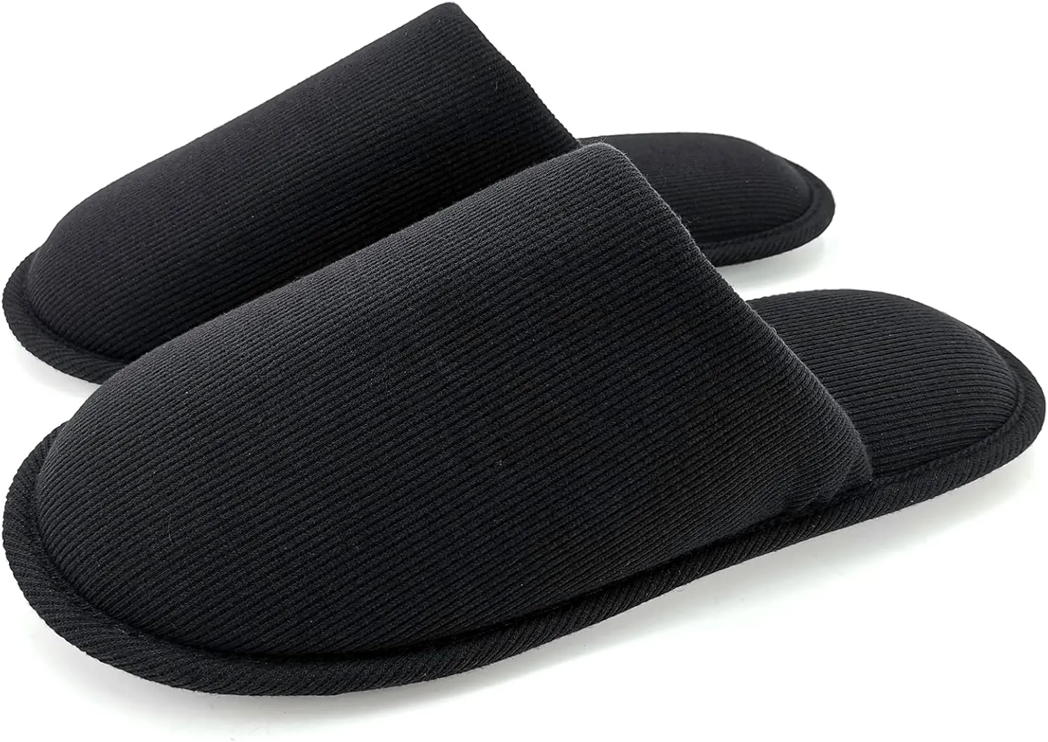 ofoot Womens Indoor Memory Foam Cotton Scuff Slippers Slip On Summer House Shoes Flats Breathable Lightweight Washable Non Skid Rubber Soles