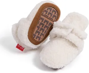 ohsofy Newborn Baby Cotton Booties Stay On Slipper Winter Warm Soft Shoes Non-Skid Infant Ankle Boots Crib Shoes
