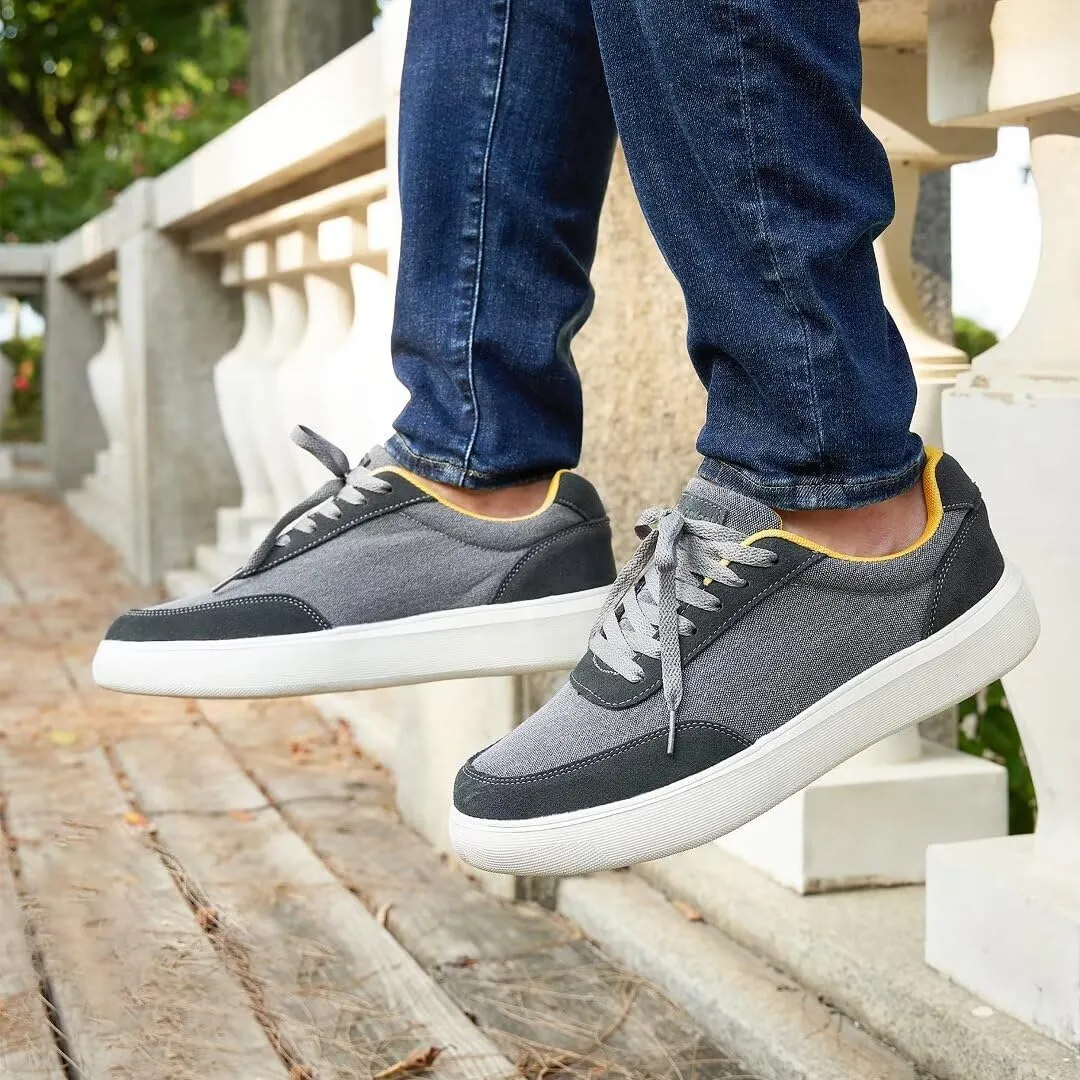 OrthoComfoot Men's Orthopedic Fashion Sneakers for Plantar Fasciitis: Comfortable Orthotic Walking Shoes with Arch Support, Casual Orthotic Flat Feet Shoes for Ankle and Foot Pain Relief