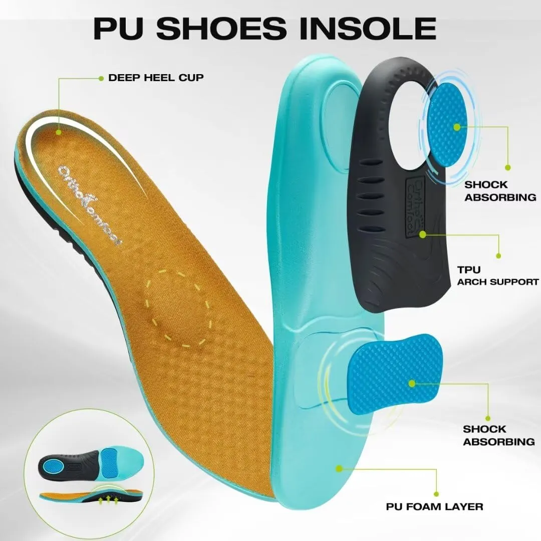 OrthoComfoot Men's Orthopedic Fashion Sneakers for Plantar Fasciitis: Comfortable Orthotic Walking Shoes with Arch Support, Casual Orthotic Flat Feet Shoes for Ankle and Foot Pain Relief