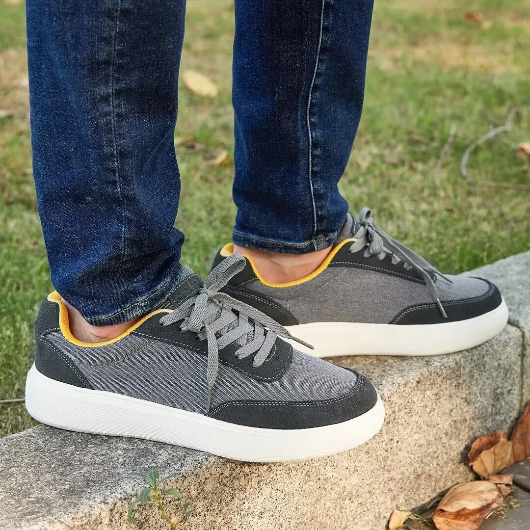 OrthoComfoot Men's Orthopedic Fashion Sneakers for Plantar Fasciitis: Comfortable Orthotic Walking Shoes with Arch Support, Casual Orthotic Flat Feet Shoes for Ankle and Foot Pain Relief