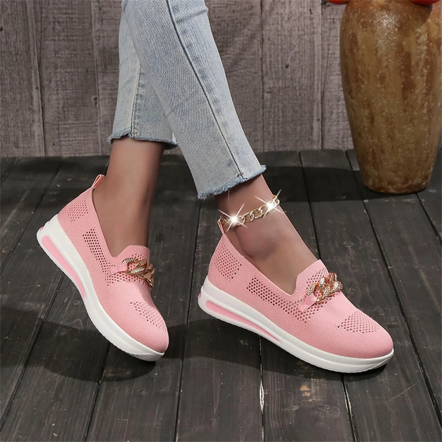 Orthopedic Walking Shoes for Diabetic Women Slip On Sneakers with Arch Support Comfortable Casual Loafers Plantar Fasciitis Foot Heel Pain Relief