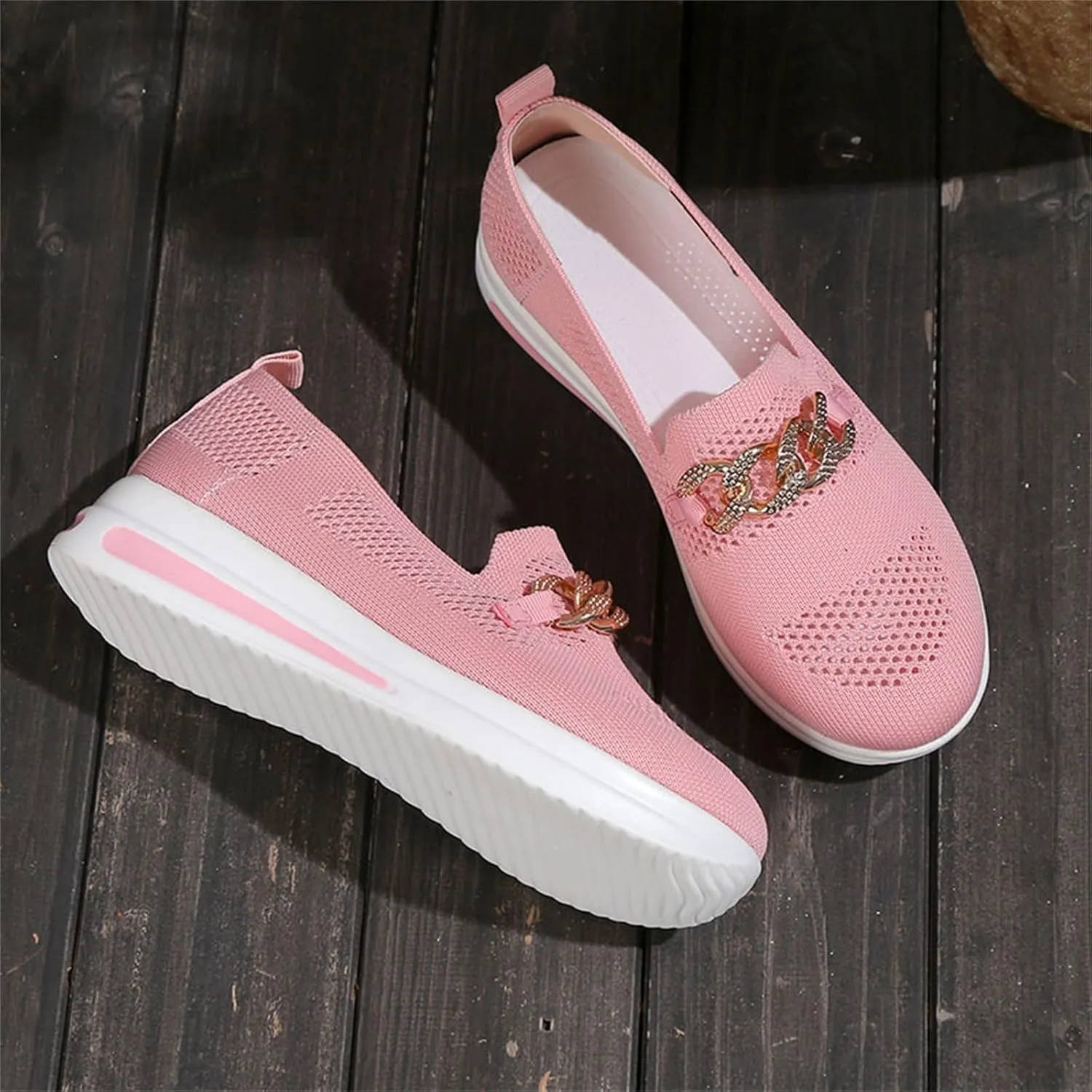 Orthopedic Walking Shoes for Diabetic Women Slip On Sneakers with Arch Support Comfortable Casual Loafers Plantar Fasciitis Foot Heel Pain Relief
