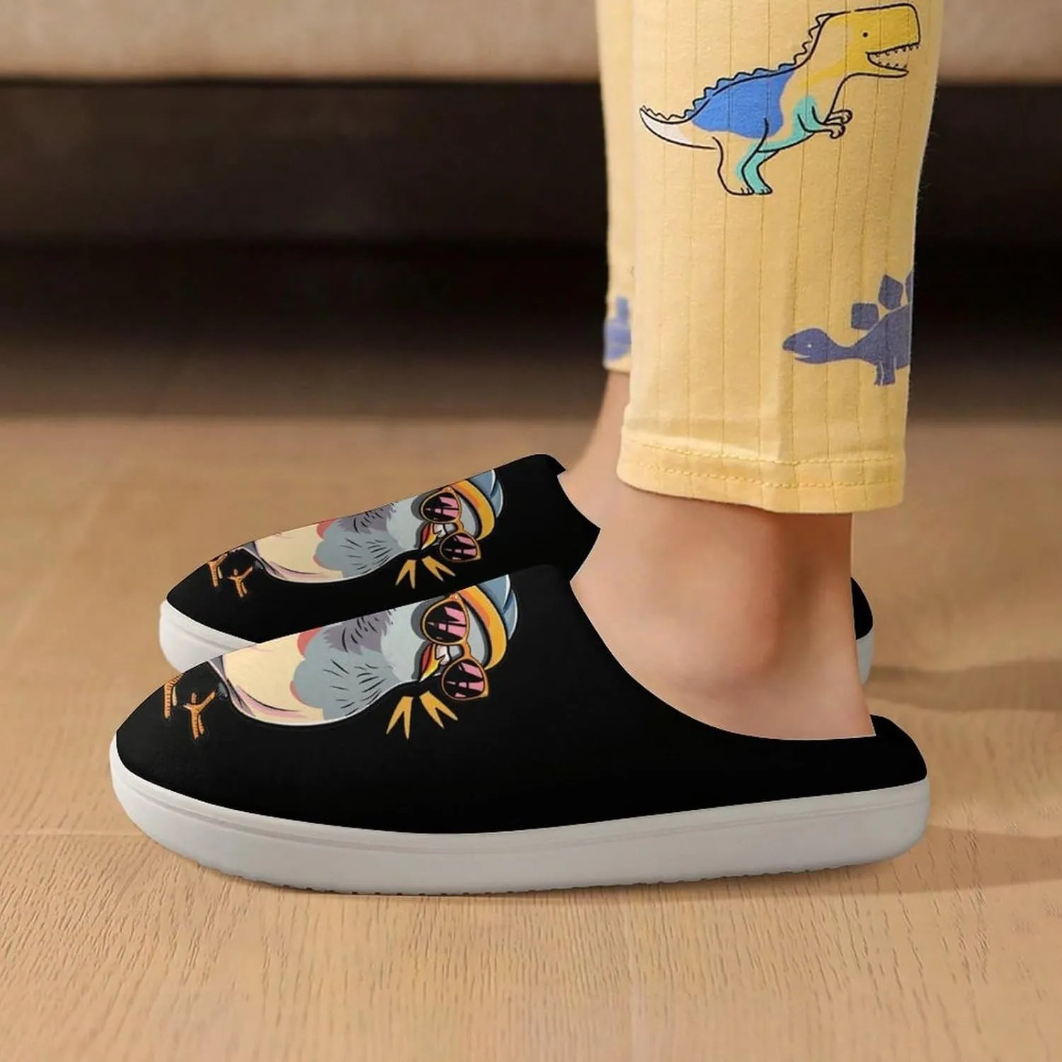 Pigeon with Eyeglasses Kids Toddler Cotton Slippers Slip-on House Shoes for Bedroom Indoor Outdoor
