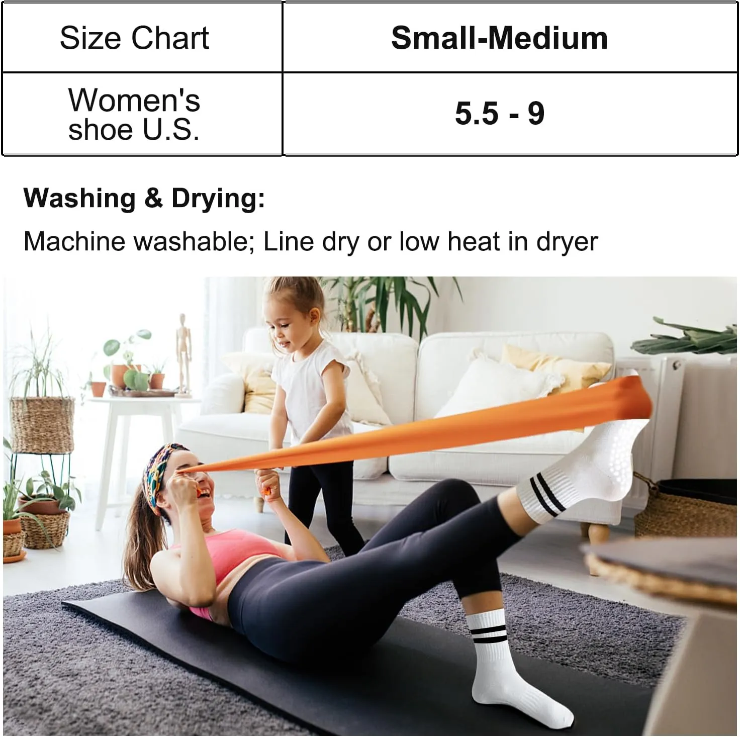 Pilates Socks with Grips for Women, Non-Slip Yoga Athletic Socks for Barre Barefoot Workout Hospital