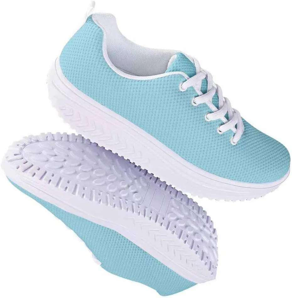 PinUp Angel Ladies Rocking Shoes Womens Lace-up Wedges Tennis Platform Walking Sneakers