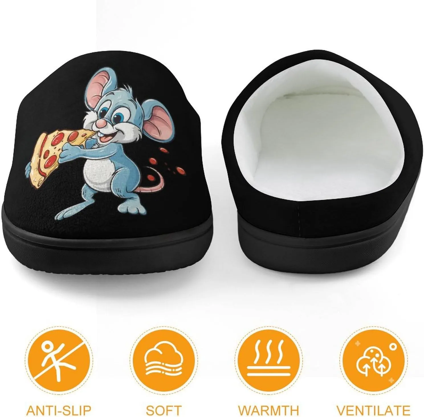 Pizza Rat Kids Toddler Cotton Slippers Slip-on House Shoes for Bedroom Indoor Outdoor