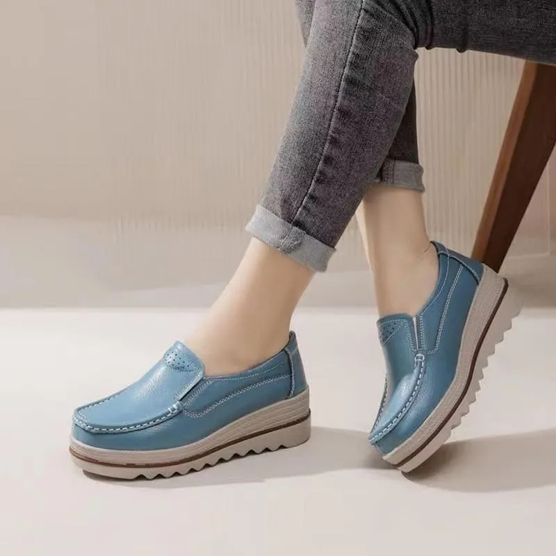 Platform Loafers for Women Wedge Sneaker Slip on Casual Platform Shoes
