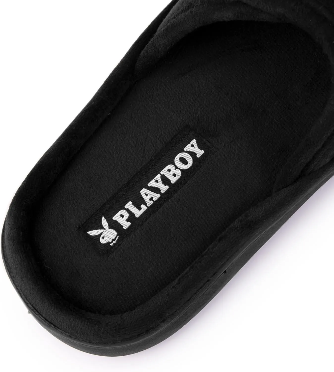 PLAYBOY Unisex-Adult Adjustable Cozy Plush Velour Memory Foam Indoor Outdoor Soled Slipper in Sizes S-XL