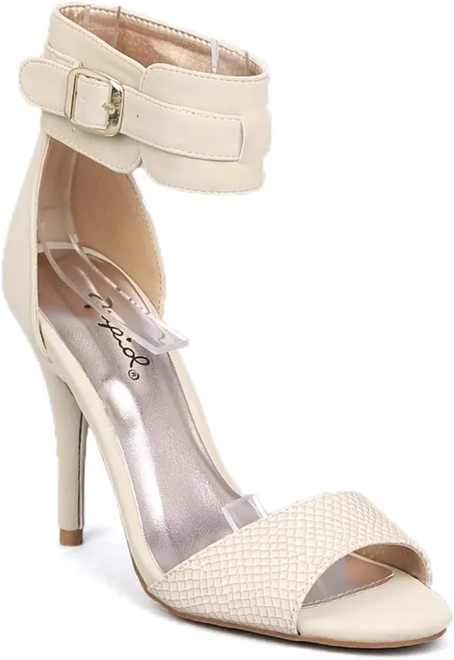 Policy-30 New Open Toe One Band Ankle Strap Sandal AB52 - Stone Nubuck PU (Size: 7.0)