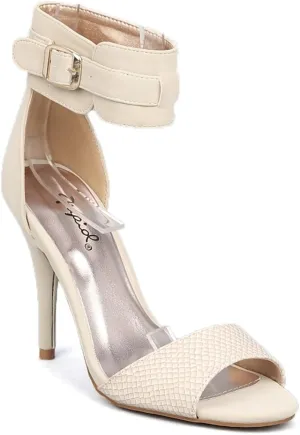 Policy-30 New Open Toe One Band Ankle Strap Sandal AB52 - Stone Nubuck PU (Size: 7.0)