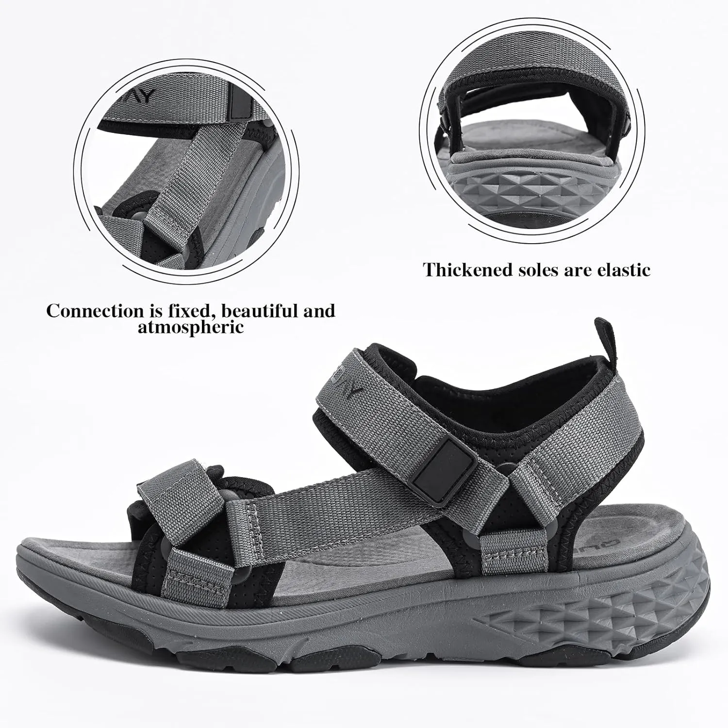 Queday Sport Sandals for Women Men Outdoor Hiking Sandals with Arch Support Comfortable Athletic Beach Sandals for Travel Walking Trekking Camping
