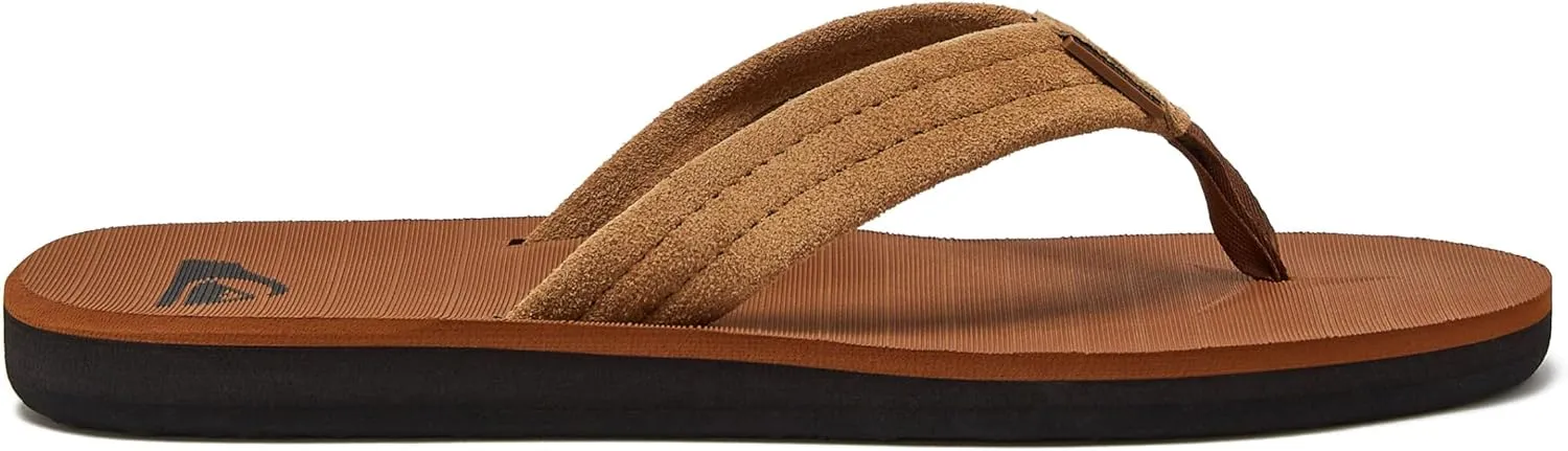 Quiksilver Men's Carver Suede 3 Point Flip Flop Athletic Sandal
