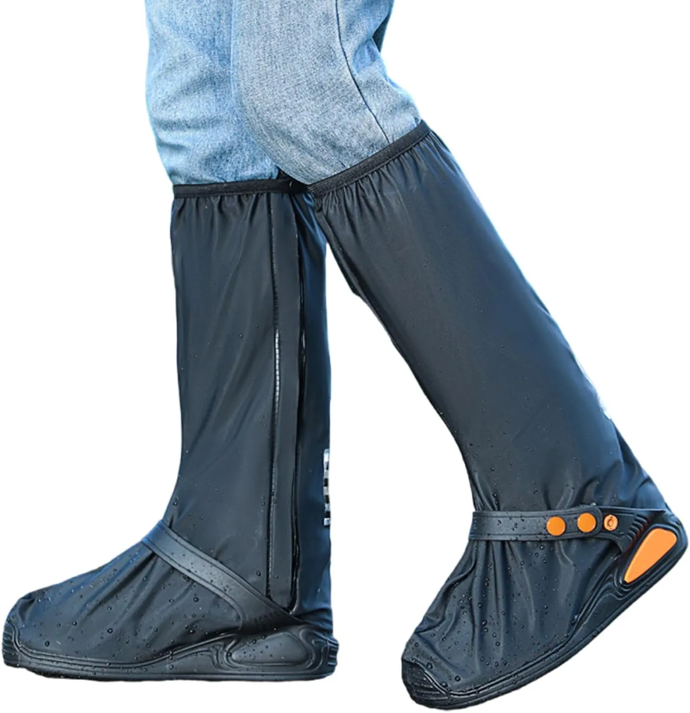 Rain Boot Shoes With Zippers Nonslip PVC Rainproof Boot With Zippers For Outdoor Sports Hiking