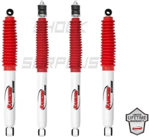 Rancho RS55042 RS55254 RS5000X Series Set of Front & Rear Shocks fits 2005 2016 F250 Super Duty 4WD - Improved Handling & Performance, Handles Extreme Temperature Changes