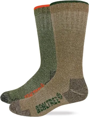 Realtree Mens Heavyweight Merino Wool Blend Full Cushion Mid Calf Boot Socks 2 Pair Pack, Large