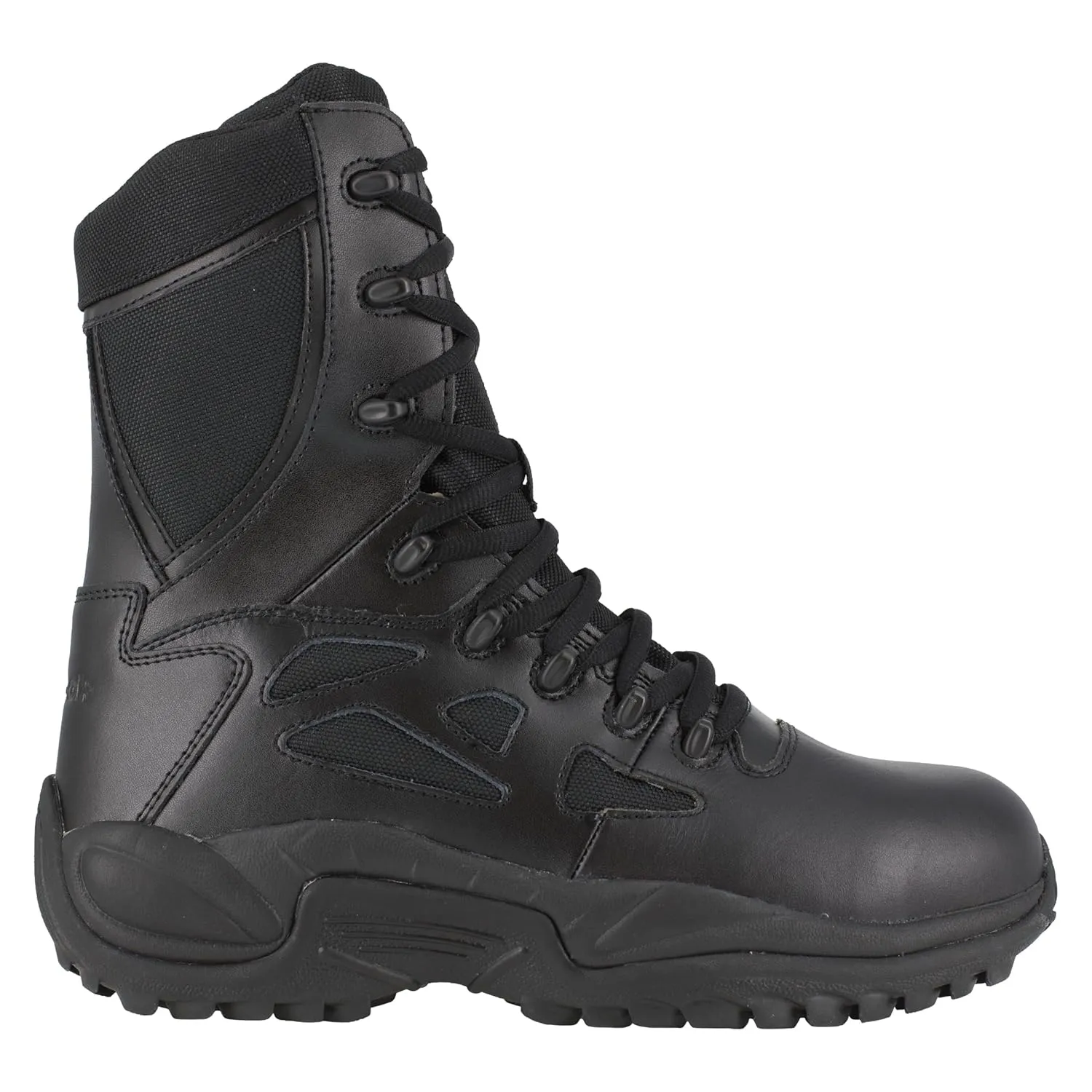 Reebok mens Rapid Response Rb Safety Toe 8" Stealth With Side Zipper Industrial Construction Boot, Black, 15 Wide US