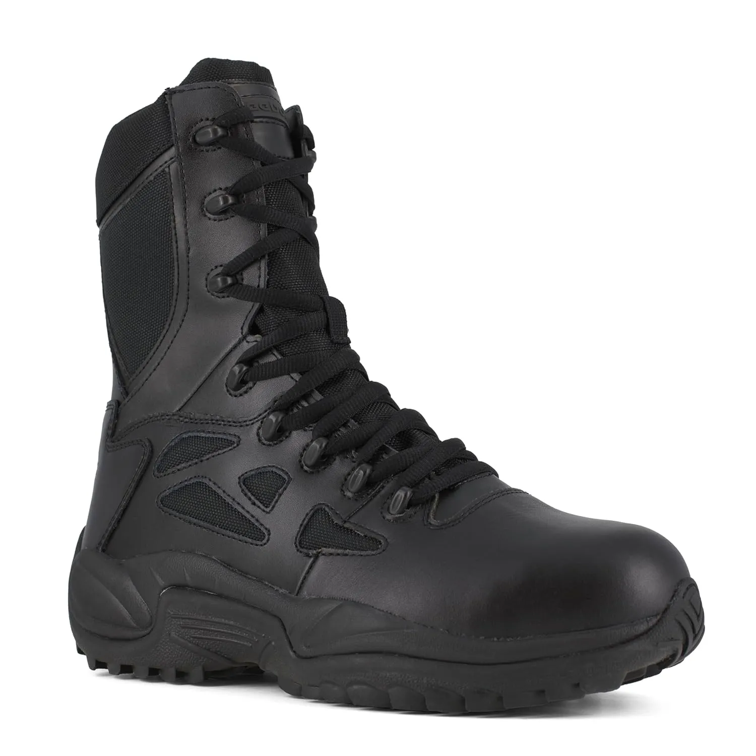 Reebok mens Rapid Response Rb Safety Toe 8" Stealth With Side Zipper Industrial Construction Boot, Black, 15 Wide US
