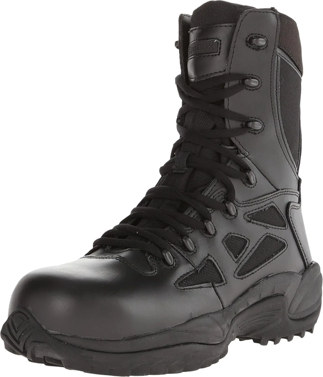 Reebok Work Men's Rb8874 Rapid Response Rb Composite Toe 8" Stealthtactical Boot with Side Zipper Black Military & Tactical, 9 W US