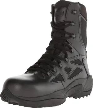 Reebok Work Men's Rb8874 Rapid Response Rb Composite Toe 8" Stealthtactical Boot with Side Zipper Black Military & Tactical, 9 W US
