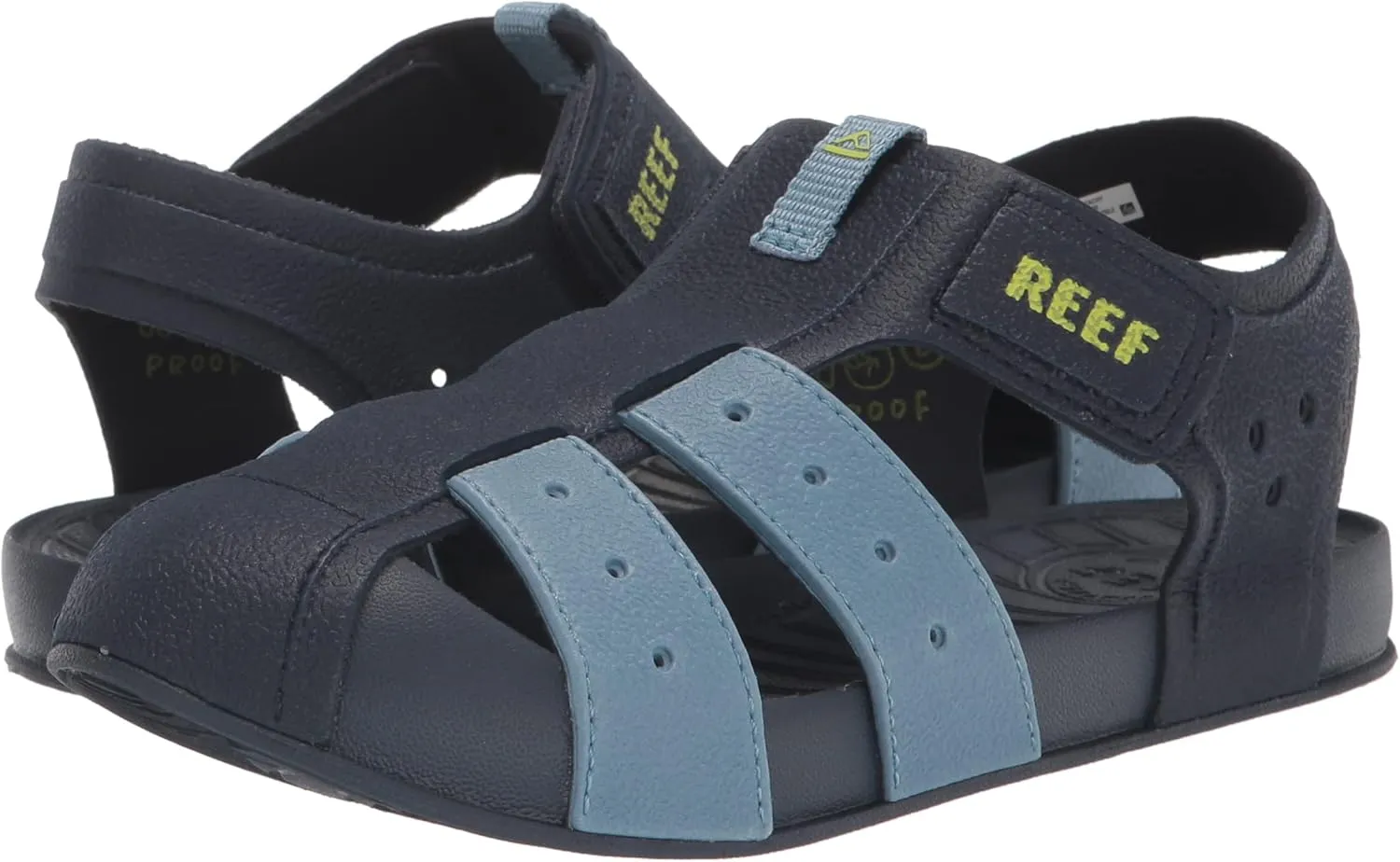 REEF Kids' Water Beachy Fisherman Sandal, Water Friendly, Adjustable Velcro Strap, Closed Toe