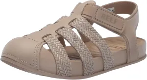 REEF Kids' Water Beachy Fisherman Sandal, Water Friendly, Adjustable Velcro Strap, Closed Toe